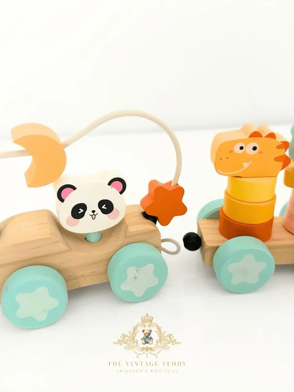 NWT Cute Wooden Animals Train Activity Play Set Children’s Early Learning Toys